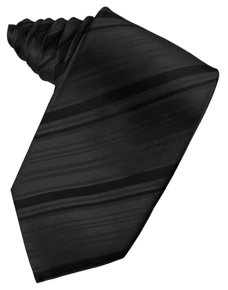 Striped silk necktie featuring a classic self-tie design for elegant formal and professional menswear — view 5