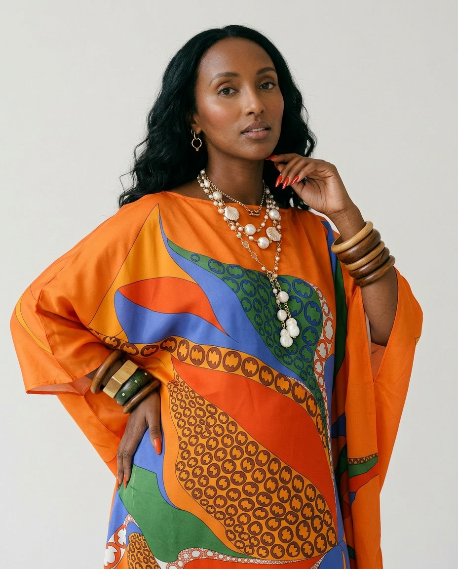 Energetic Printed Loose Kaftan-1