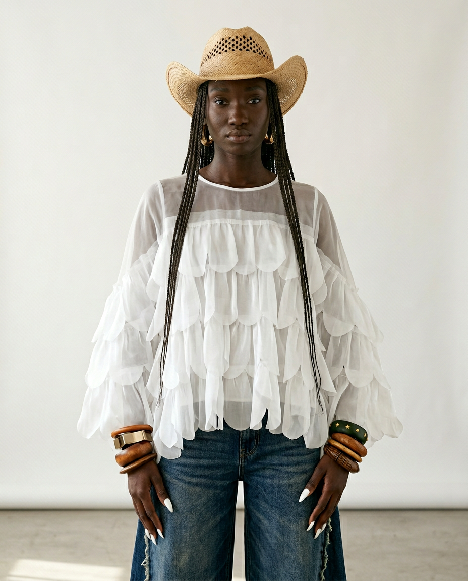 Spirited Mesh Ruffle Top-2