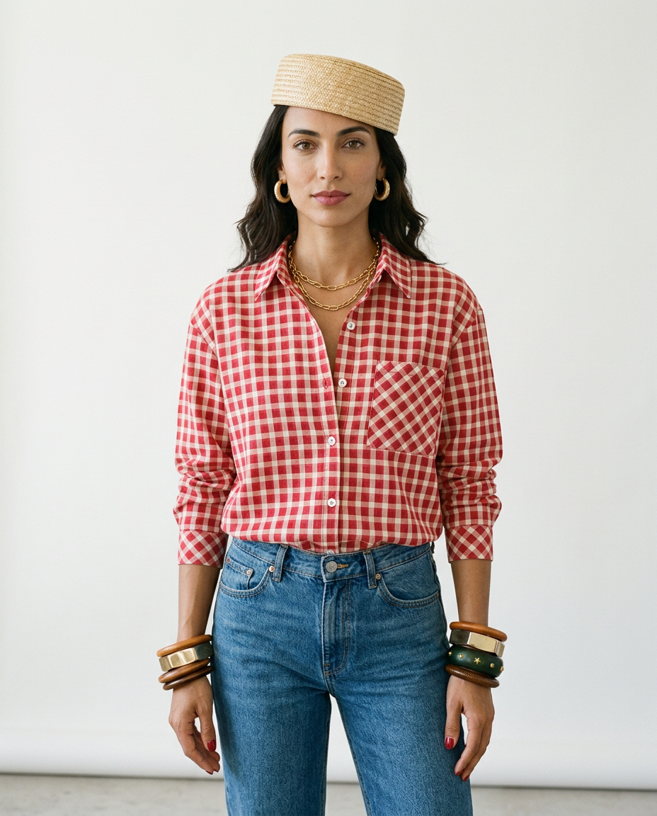 Adventurous Plaid Loose Blouse-2