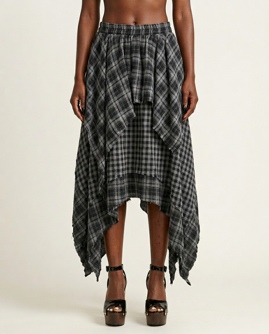 Wild Heart Plaid Midi Skirt-3