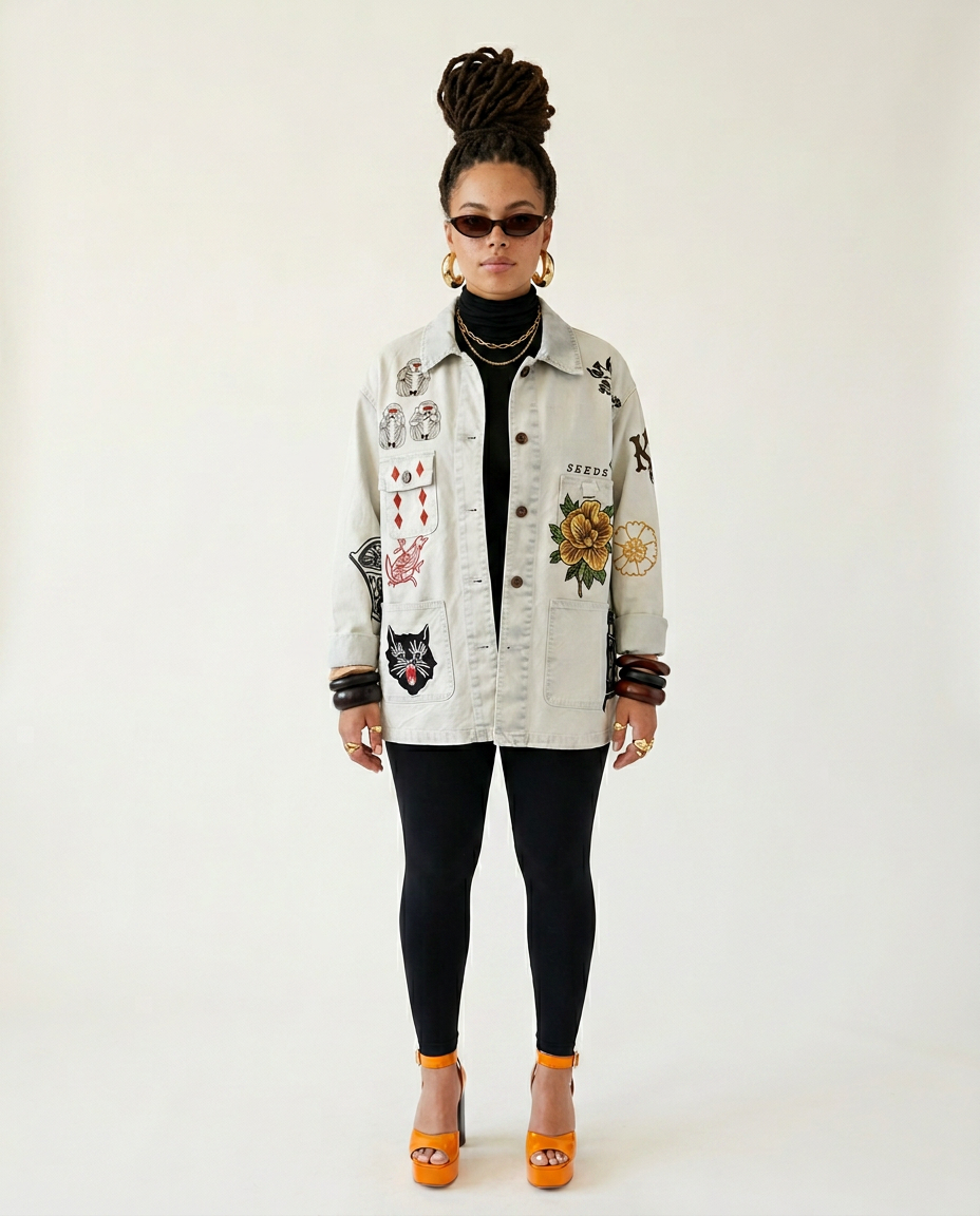 Audacious Floral Embroidered Denim Jacket-1