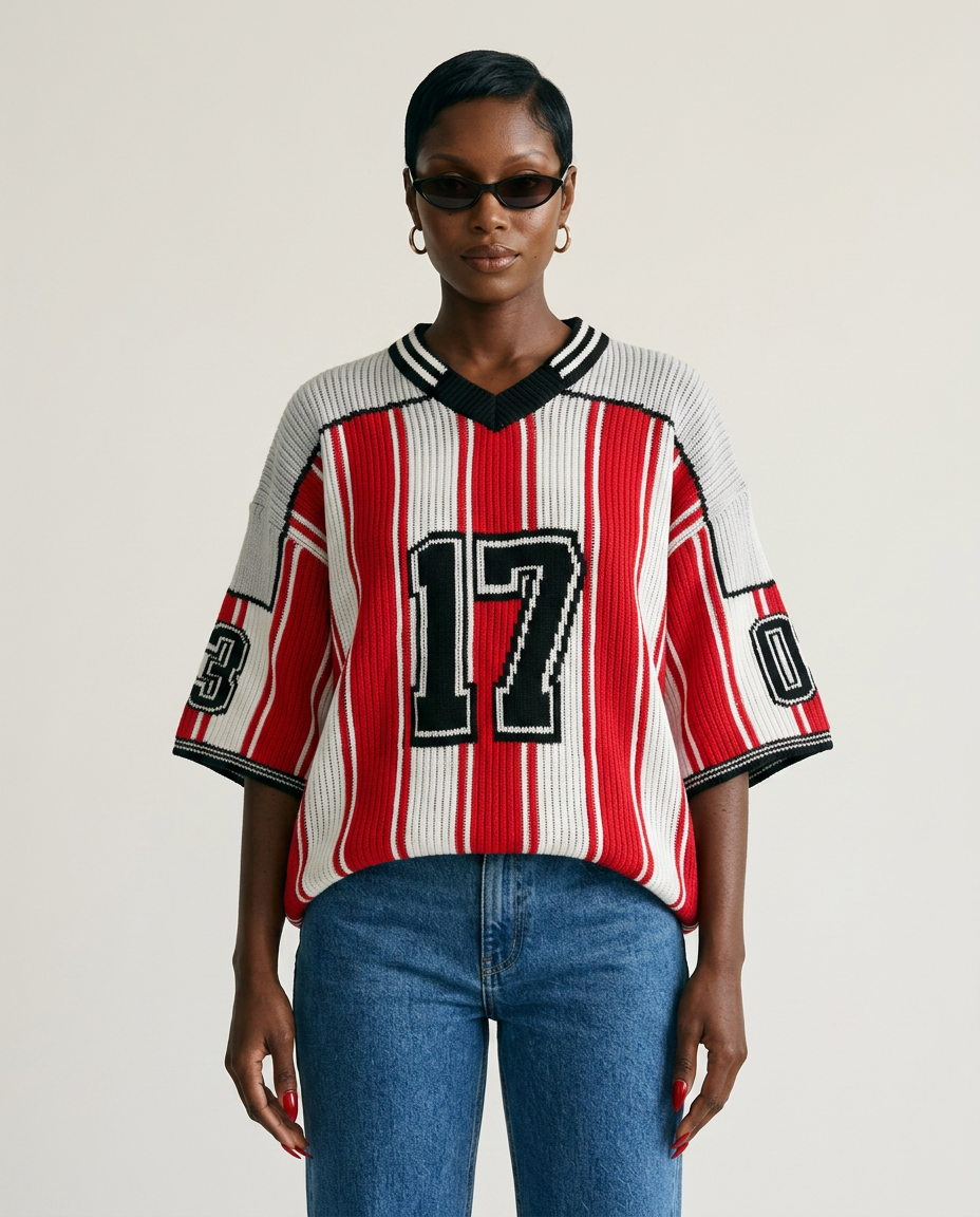 Audacious Striped Oversized Sweater-3