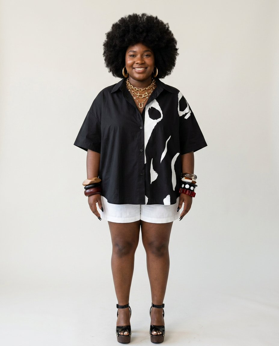 Audacious Printed Oversized Blouse-3