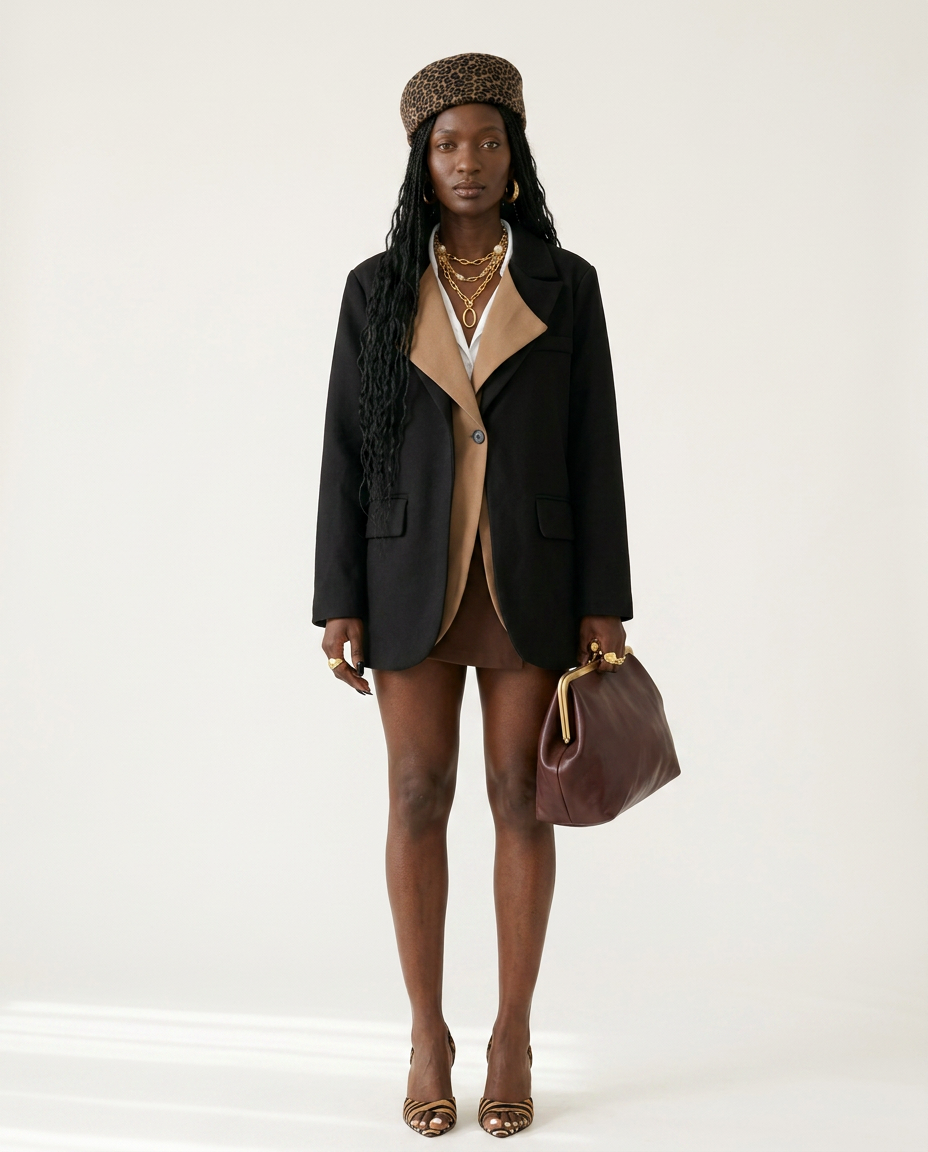 Audacious Patchwork Oversized Blazer-4