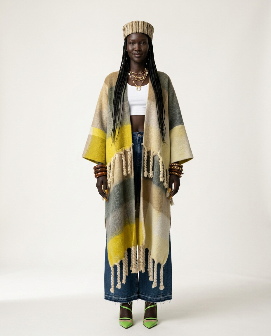 Wanderlust Fringed Geometric Kimono-2