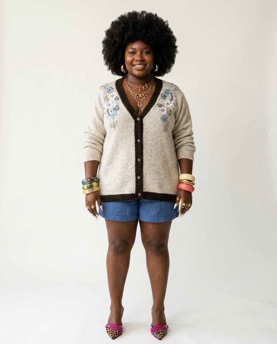 Radiant Beaded Floral Knit Cardigan-2