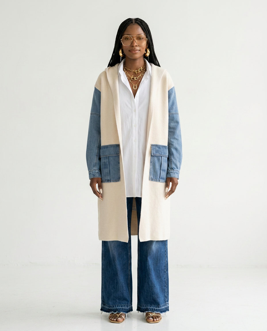 Adventurous Knit Denim Cardigan-2