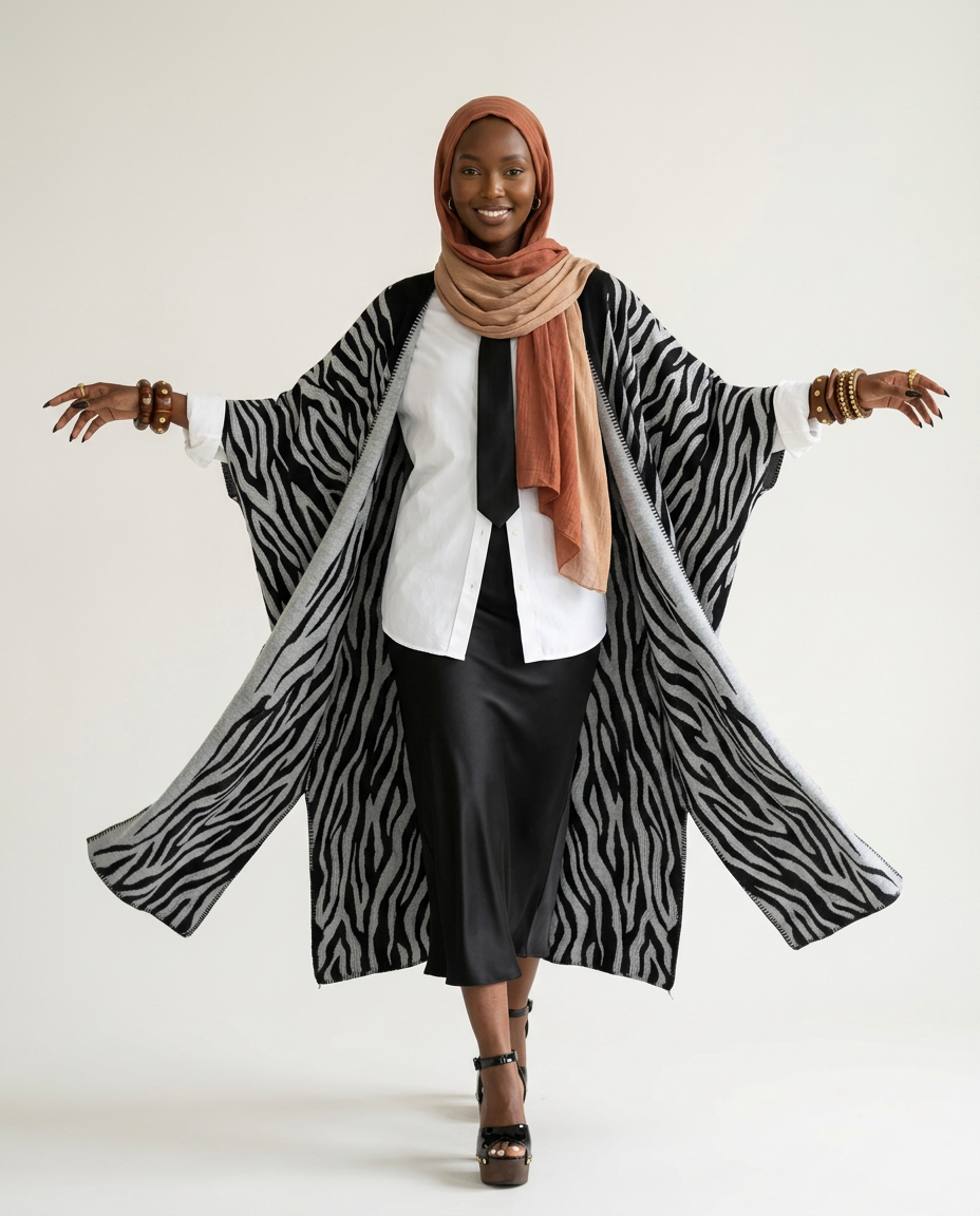 Wild Heart Geometric Knit Kimono-3