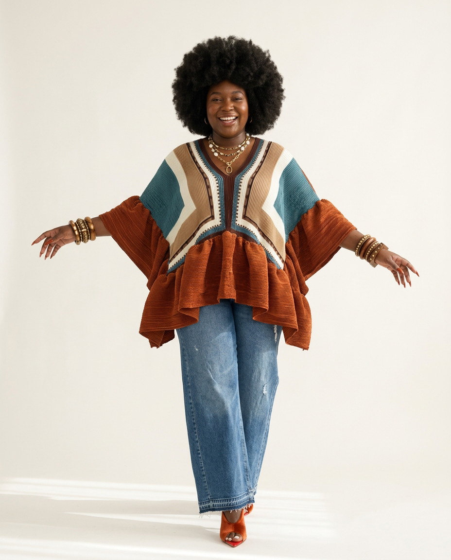 Vibrant Pleated Boho Top-2