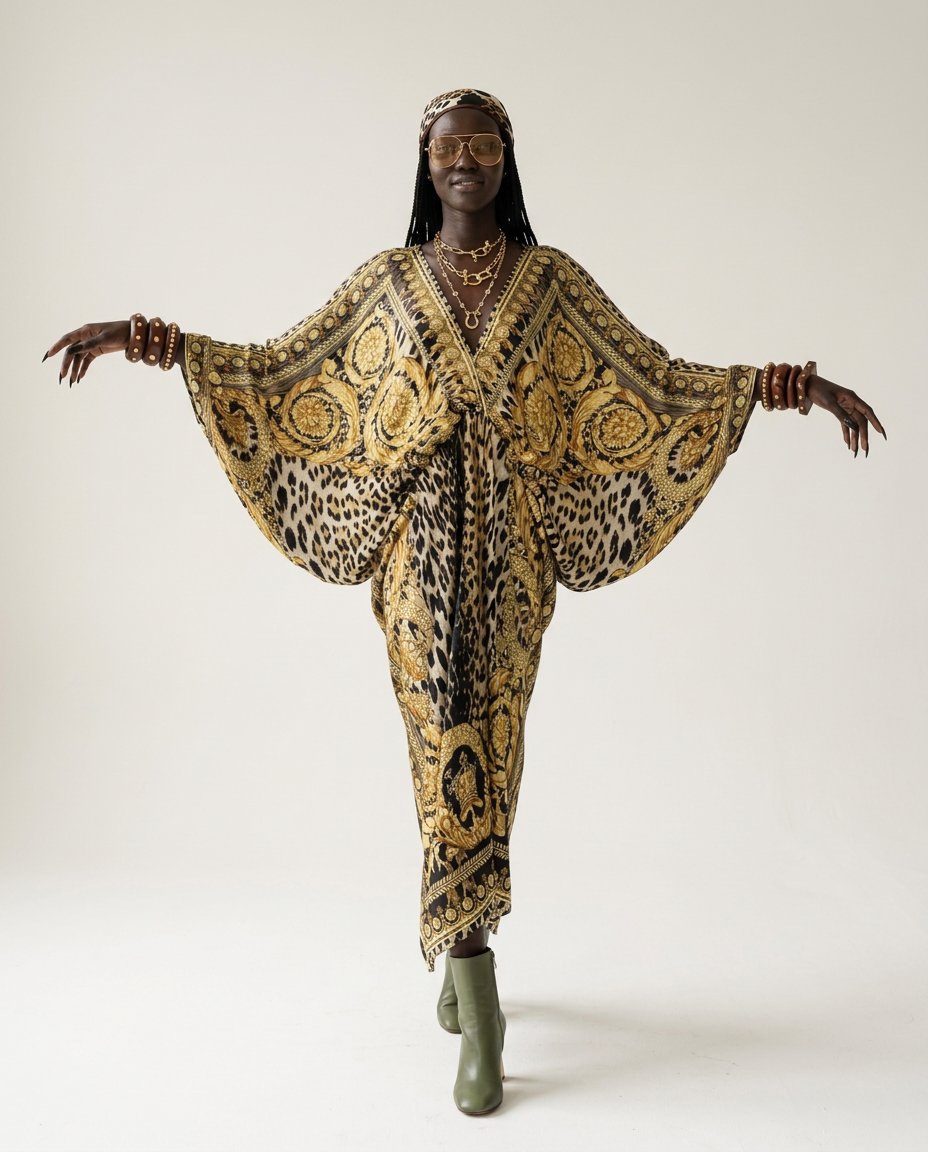 Fierce V-Neck Printed Kaftan-2