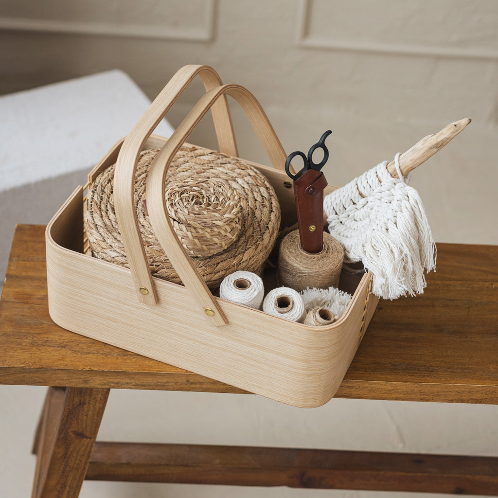 Stylish picnic basket, Outdoor basket with handles, Beach basket-2