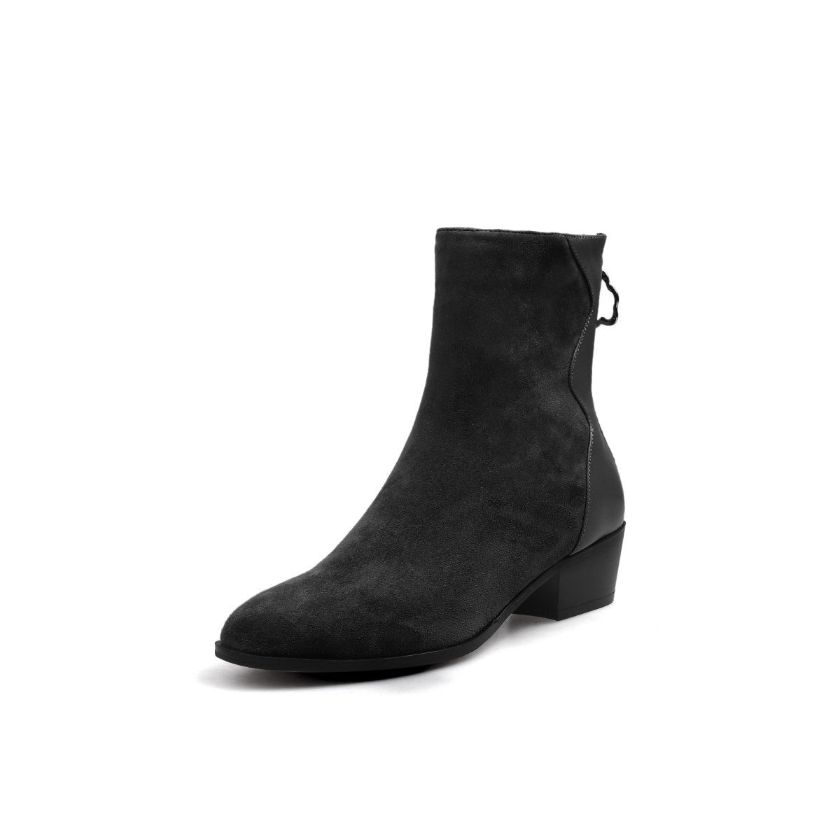 Stylish Suede Block Heel Boots-1
