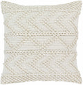 Sumiton off white textured crochet cotton throw pillow with hand-woven bohemian design