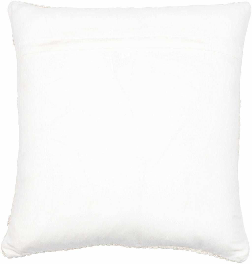 Sumiton off white textured crochet cotton throw pillow with hand-woven bohemian design — view 5