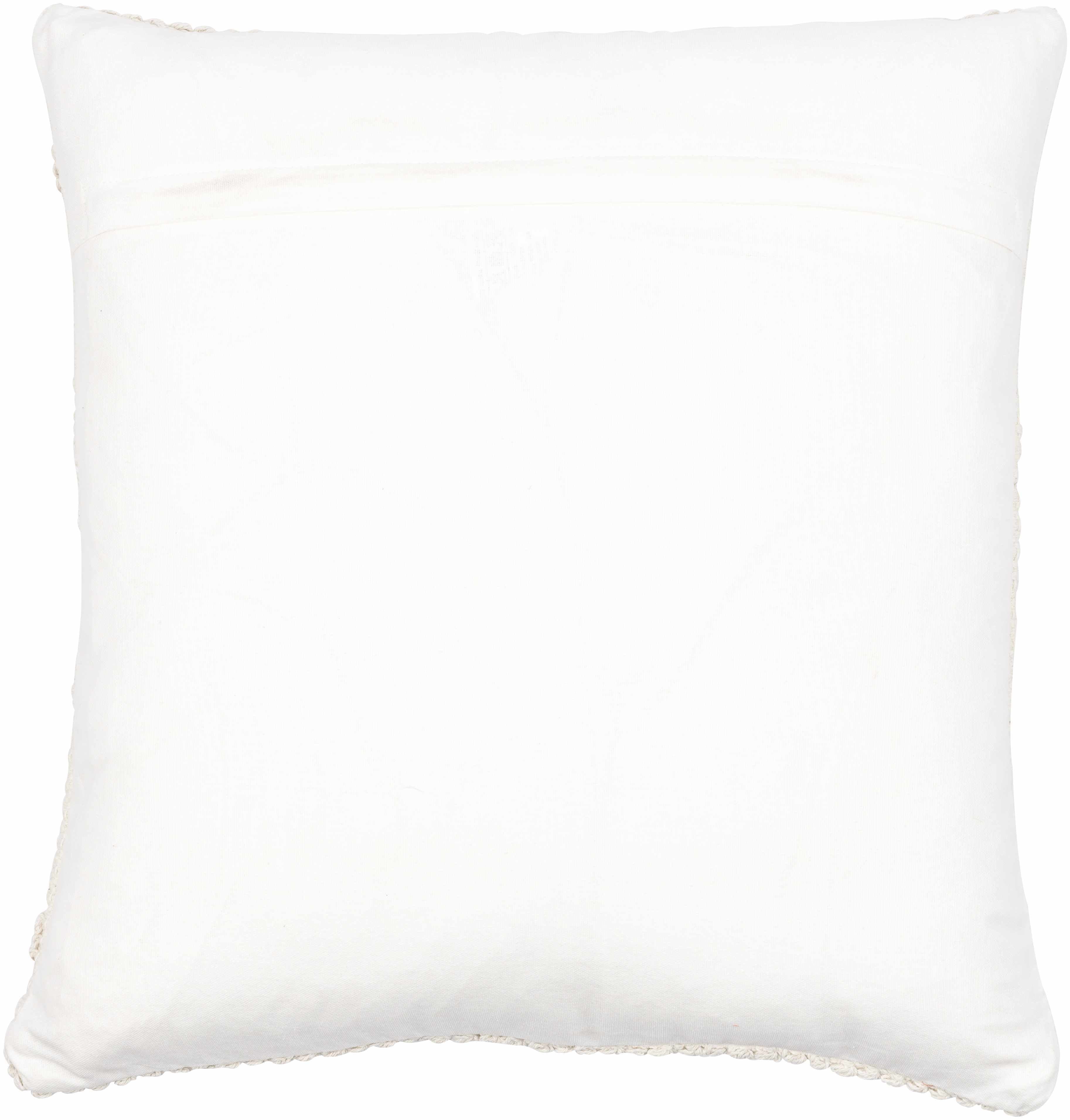 Sumiton off white textured crochet cotton throw pillow with hand-woven bohemian design — view 5