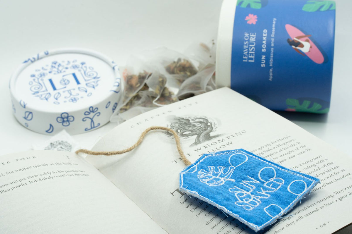 Sun Soaked Low Caffeine Tea & Matching Upcycled Bookmark-1
