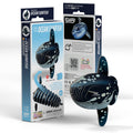 Ocean Sunfish 3D puzzle assembled showing tall fins and spotted pattern from eco-friendly cardboard
