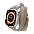 Syracuse Double Tour Leather Bands for Apple Watch 9, Ultra 2 and SE-6
