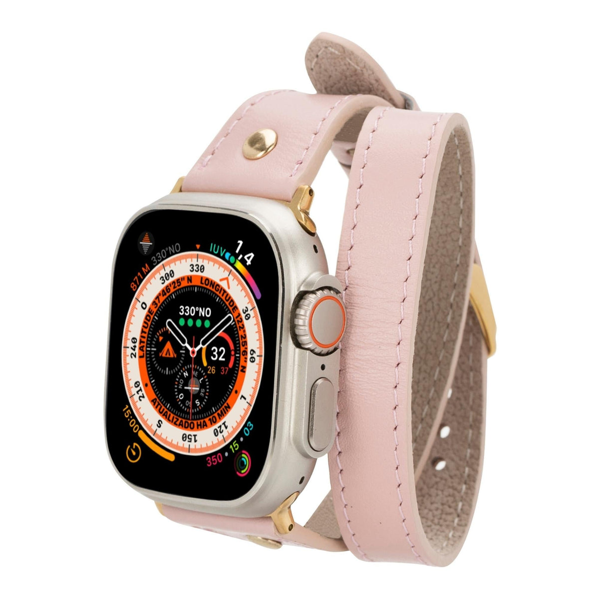 Syracuse Double Tour Leather Bands for Apple Watch 9, Ultra 2 and SE-5