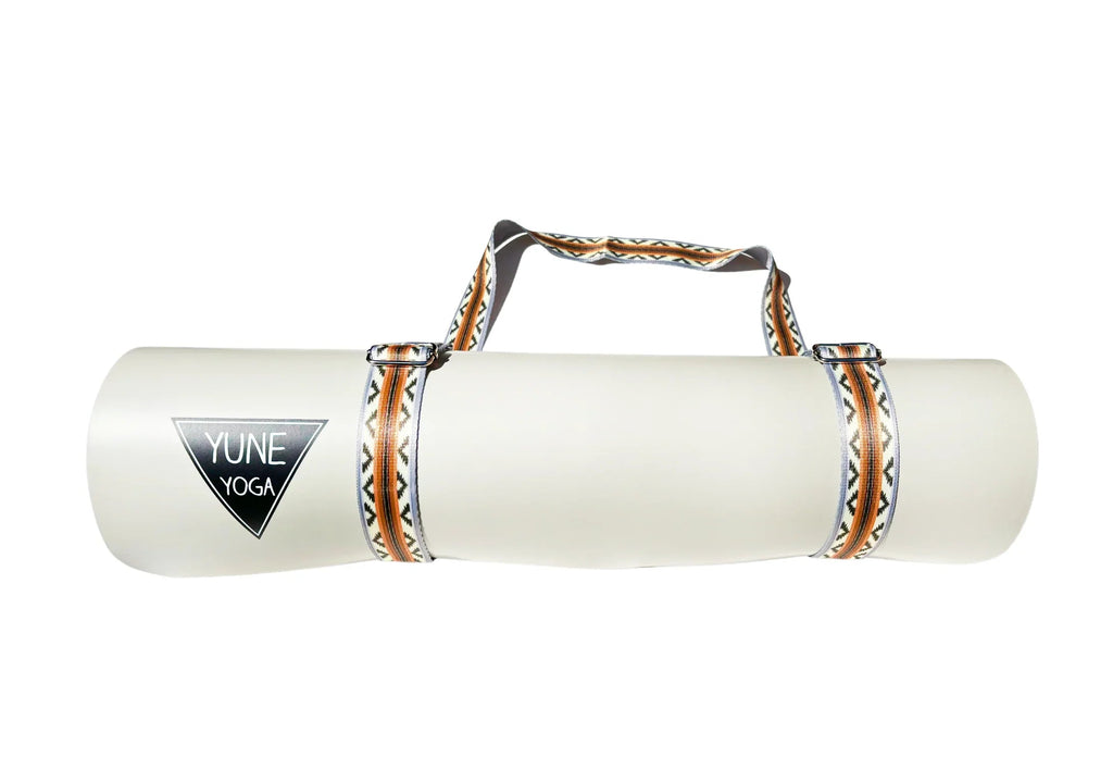 Organic cotton yoga stretching strap with polished metal D-ring buckles for enhanced flexibility — view 3