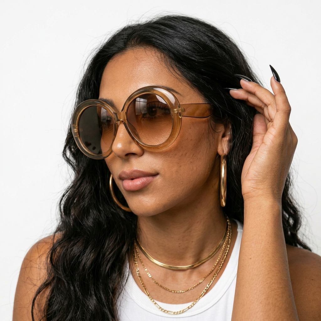 Fearless Oversized Resin Round Sunglasses-1