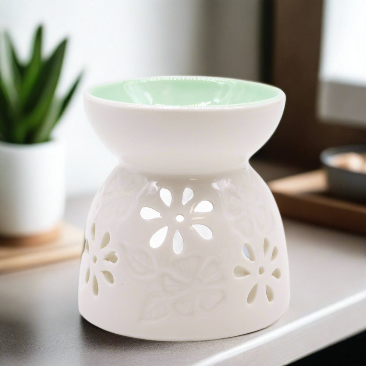 Teal Topped Wax / Oil Burner-1