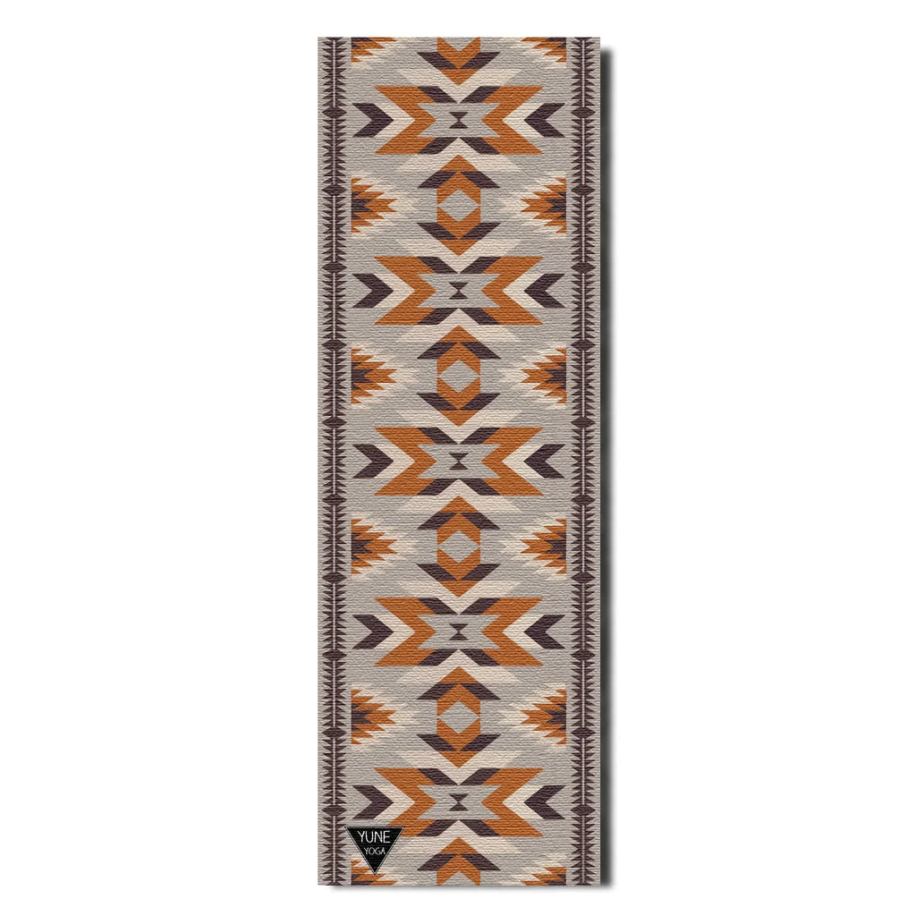 Multi-color striped Teton Canyon yoga mat showing 6mm extra thick eco-friendly cushioning and non-slip texture — view 2