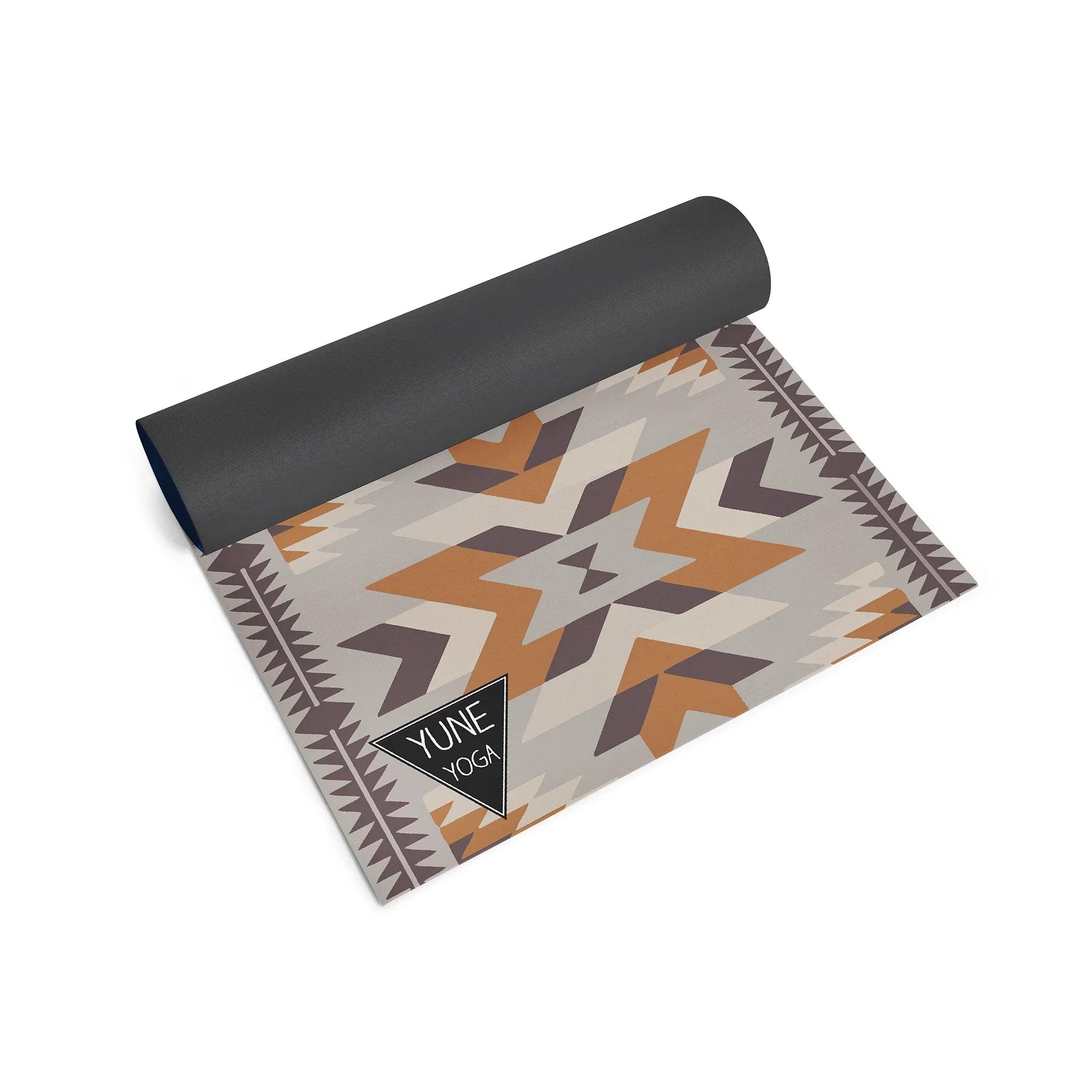 Multi-color striped Teton Canyon yoga mat showing 6mm extra thick eco-friendly cushioning and non-slip texture — view 3