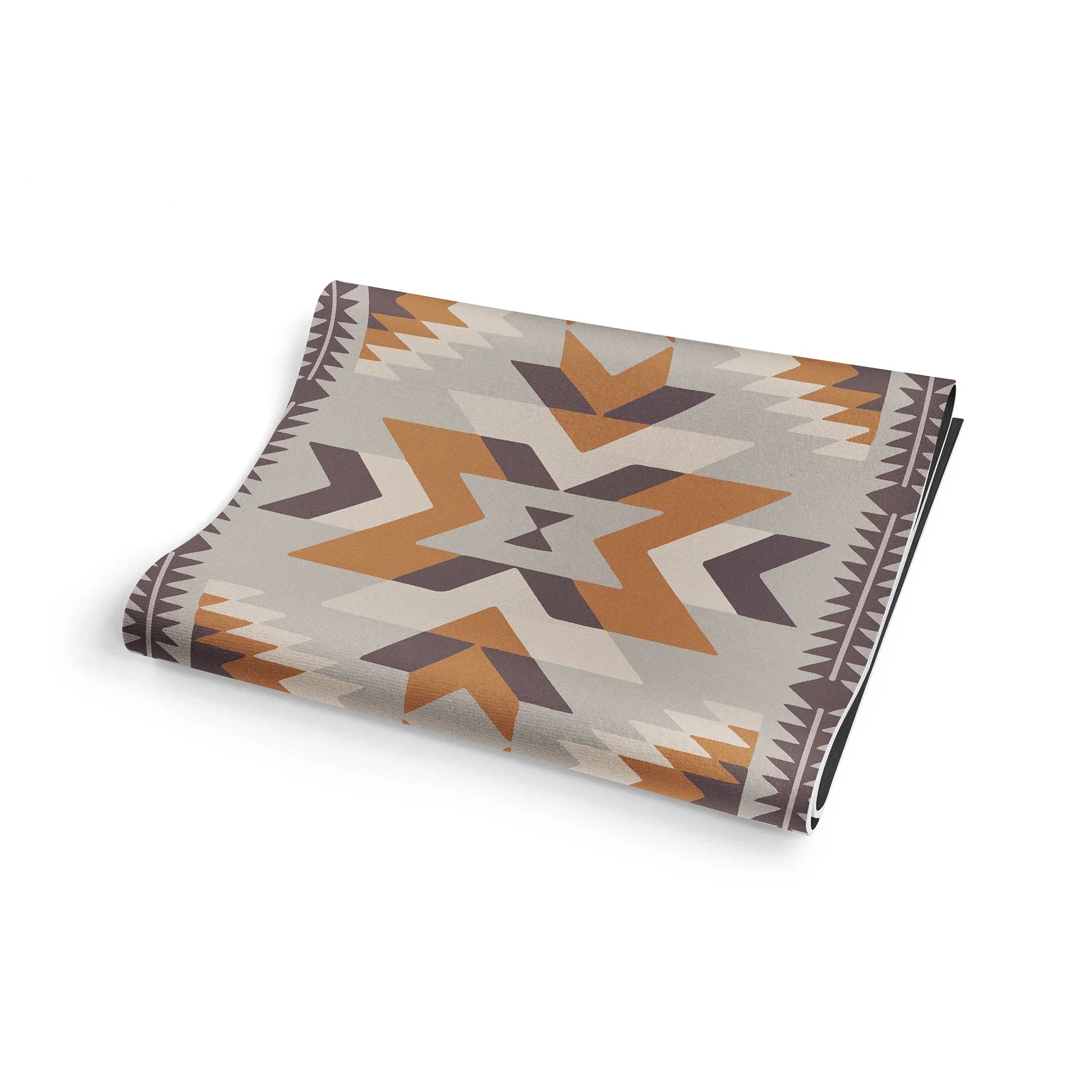 Multi-color striped Teton Canyon yoga mat showing 6mm extra thick eco-friendly cushioning and non-slip texture — view 5