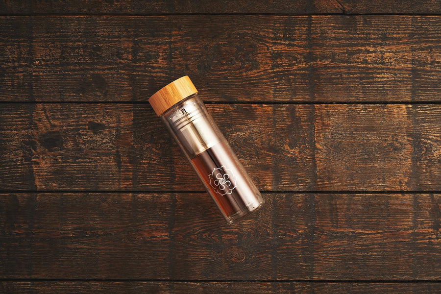 The Fortune Glass Tea Bottle with Protective Case