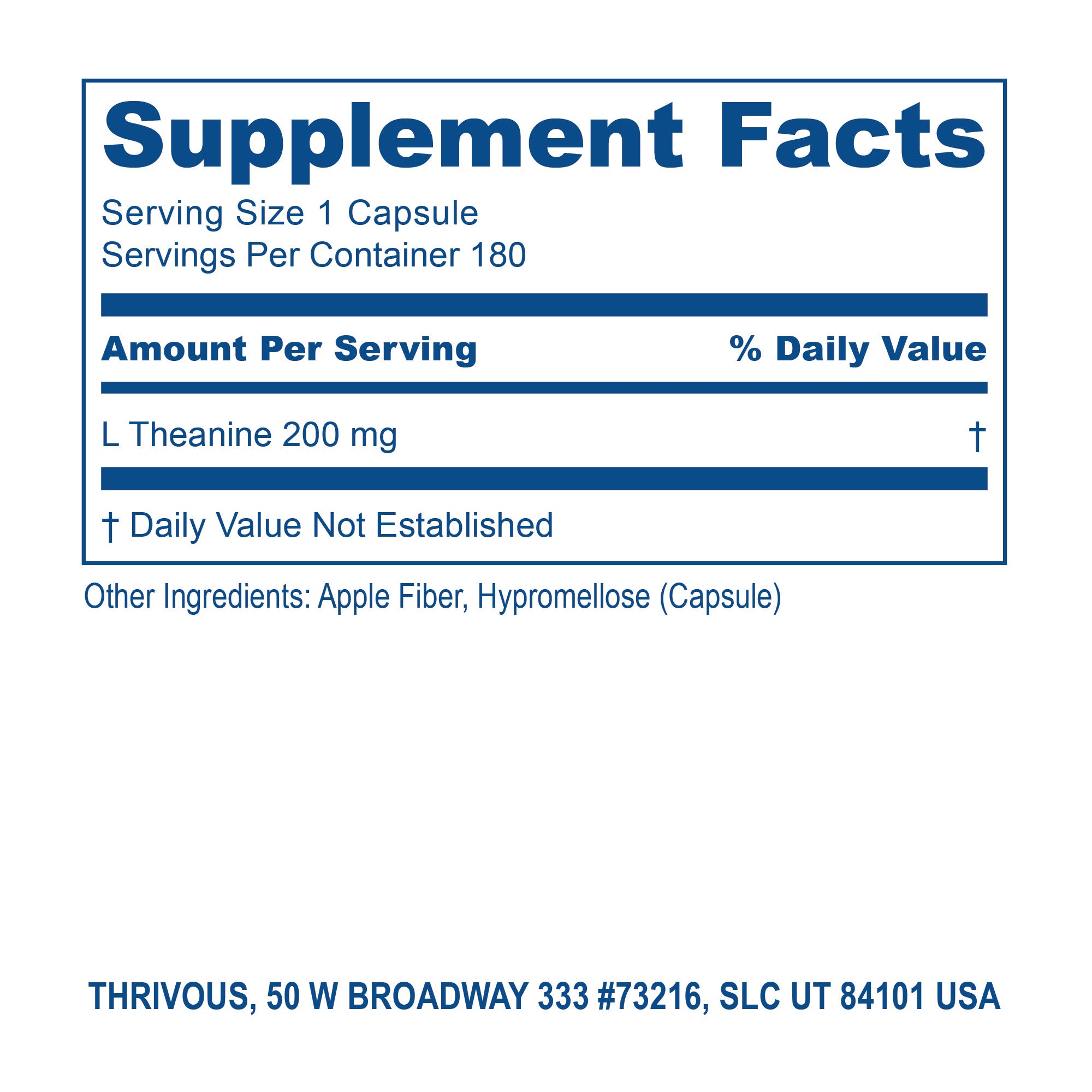 L-Theanine dietary supplement bottle featuring 180 pure amino acid capsules for calm mental focus and relaxation — view 4