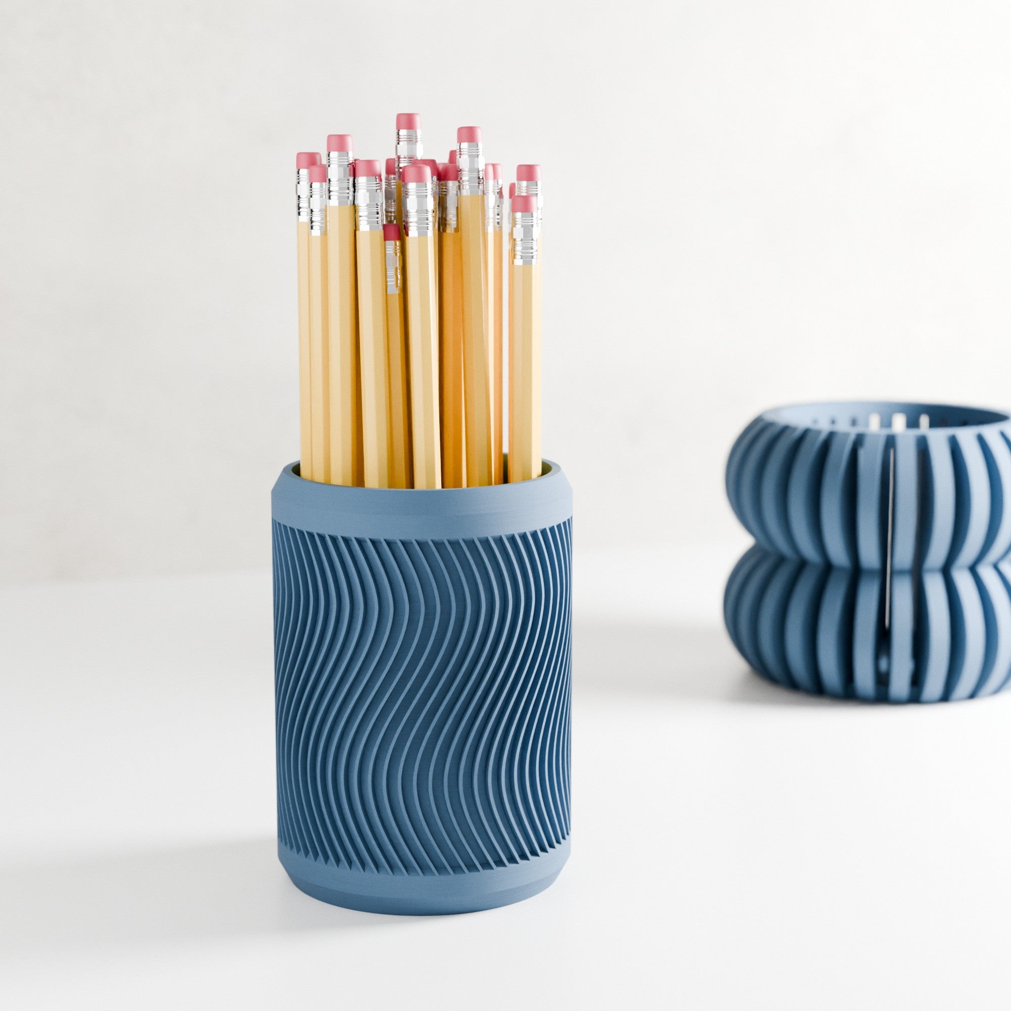 Modern eco-friendly wave design Tidal Pencil Holder for organizing pens and stylish desk decor — view 4