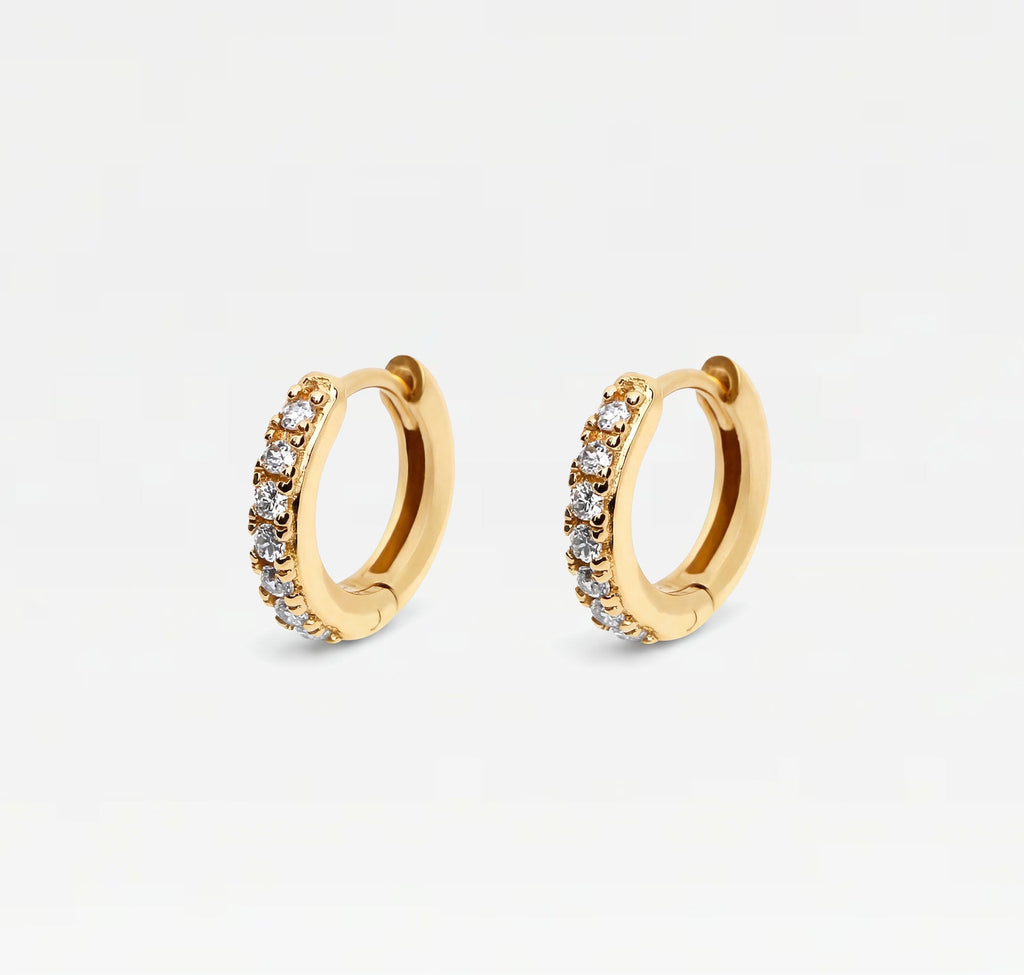 The Mini Pavé Huggie Earrings-0