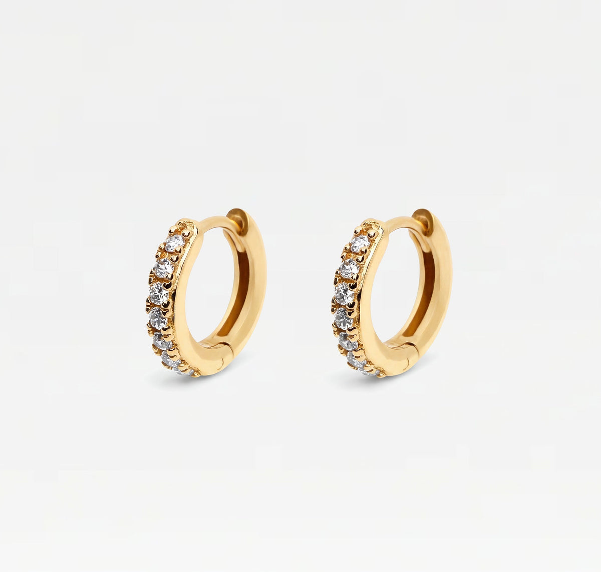 The Mini Pavé Huggie Earrings-0