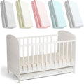 Pack of two 100 percent cotton toddler fitted sheets for 140x70cm junior beds in soft colors