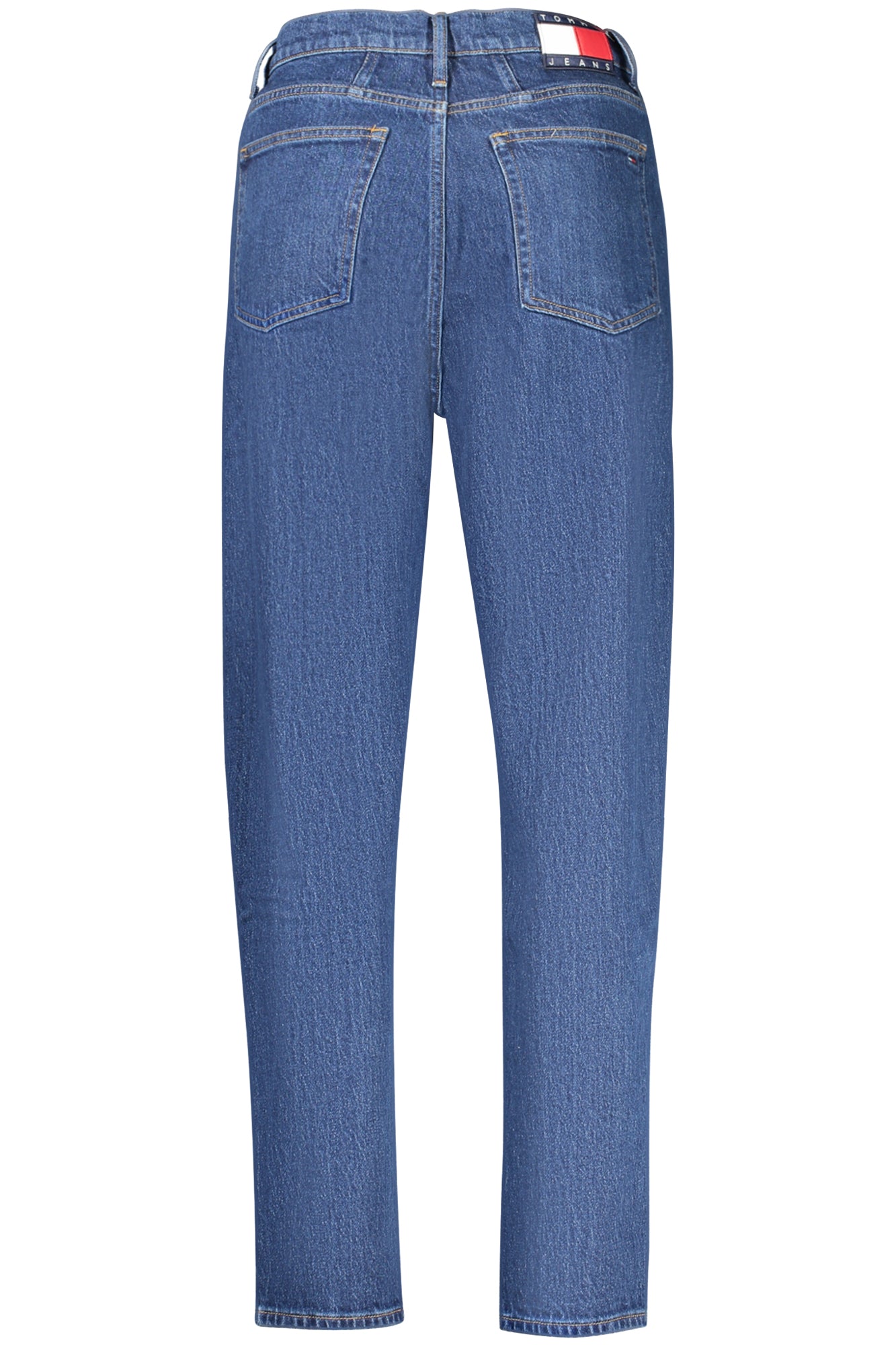 Women's blue denim ultra high tapered mom jeans by Tommy Hilfiger with five pockets — view 2