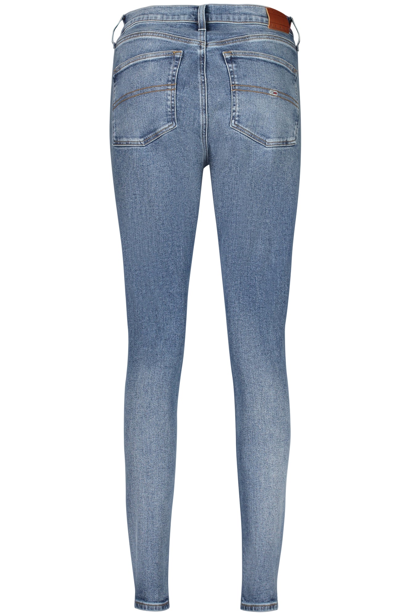 Tommy Hilfiger women's high waisted skinny jeans in washed blue denim with five pocket styling — view 2
