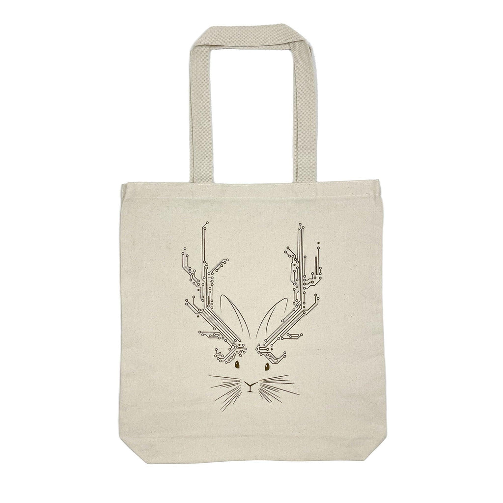 Techy Jackalope Canvas Tote Bag-0