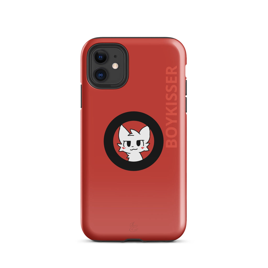 Cherry Boykisser iPhone case with dual-layer polycarbonate shell and TPU inner lining