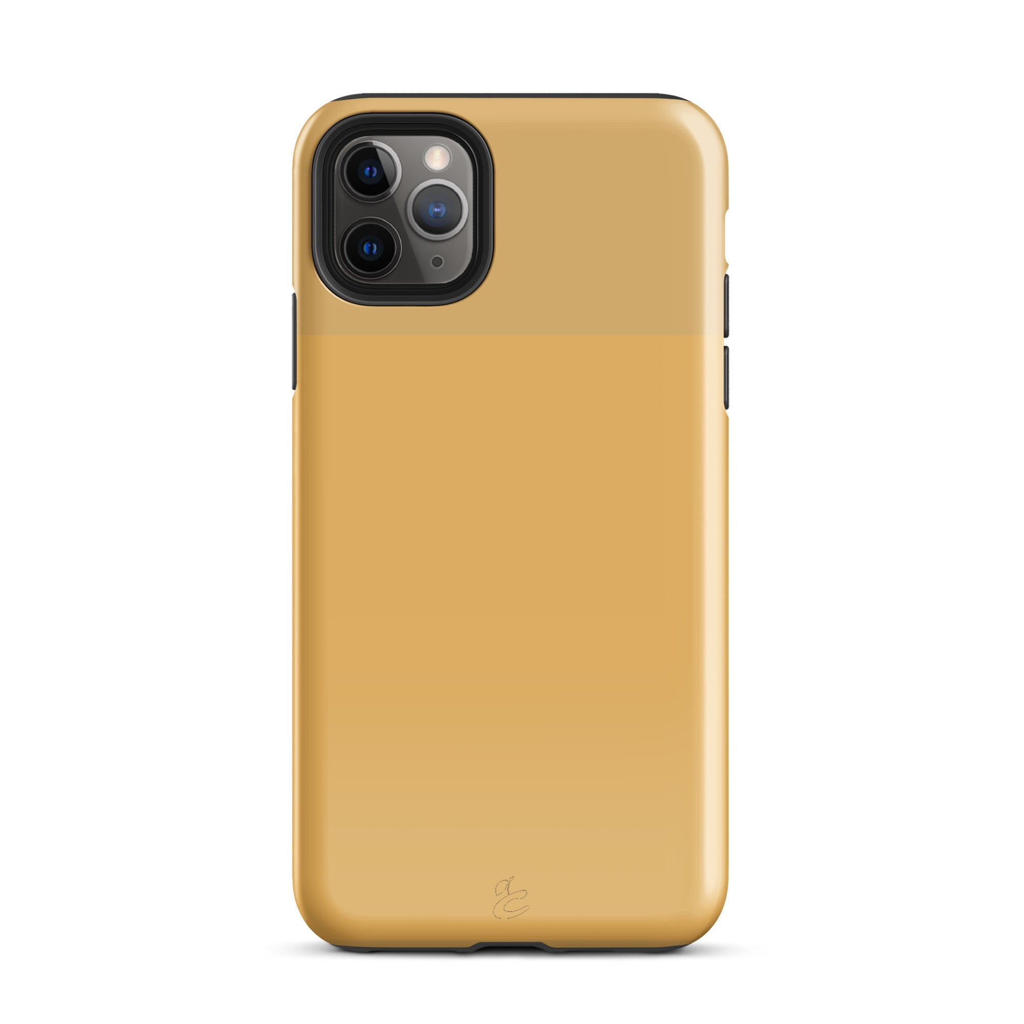 Two-tone gold Cherry iPhone case featuring a durable polycarbonate outer shell and TPU inner liner — view 5
