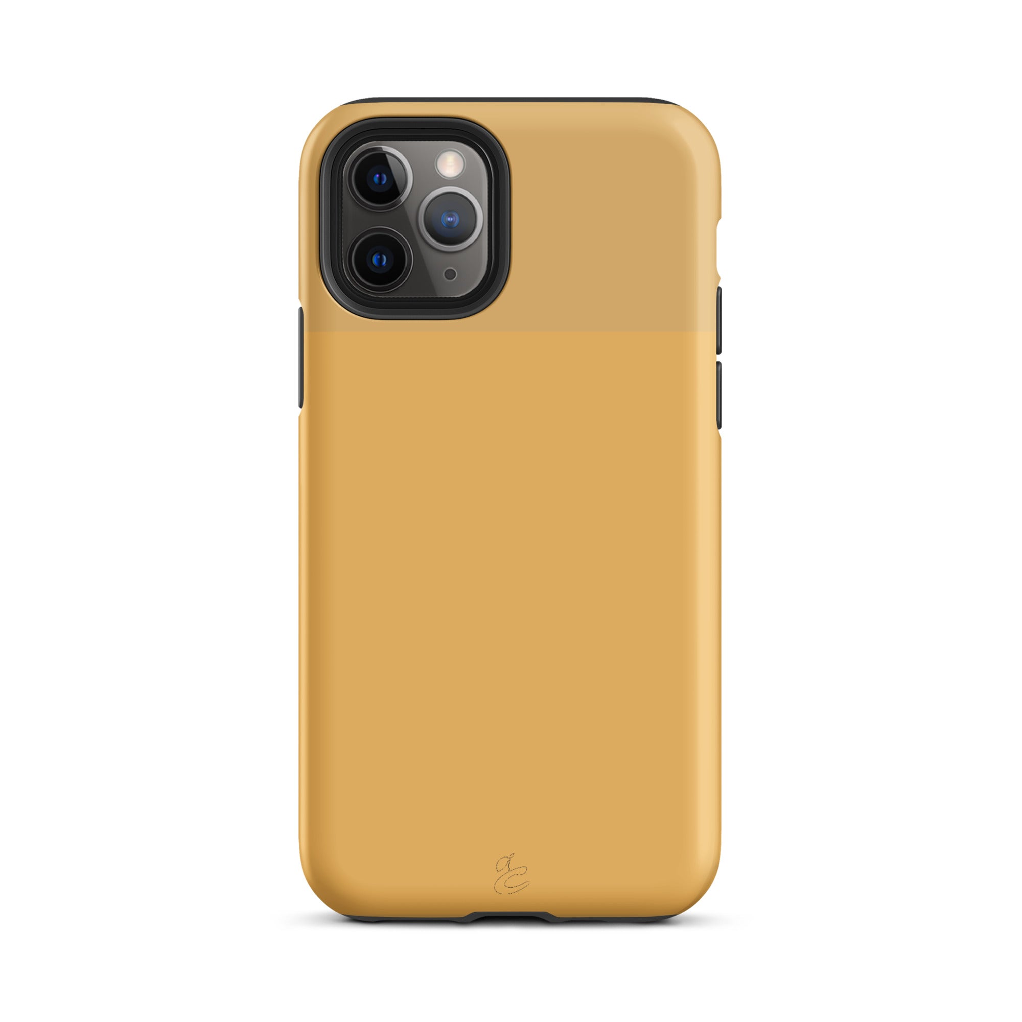 Two-tone gold Cherry iPhone case featuring a durable polycarbonate outer shell and TPU inner liner — view 4