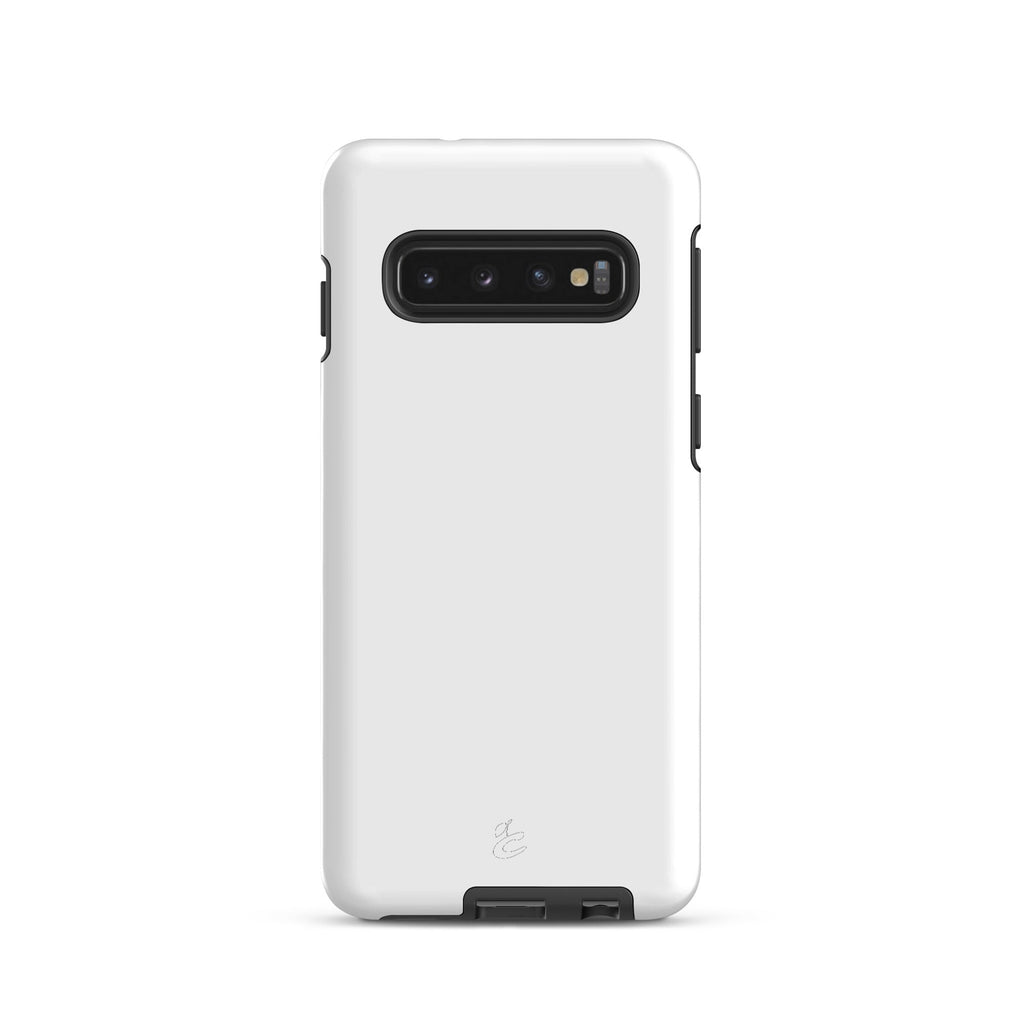 White dual layer Neanderthal Samsung phone case with impact resistant polycarbonate shell — view 2
