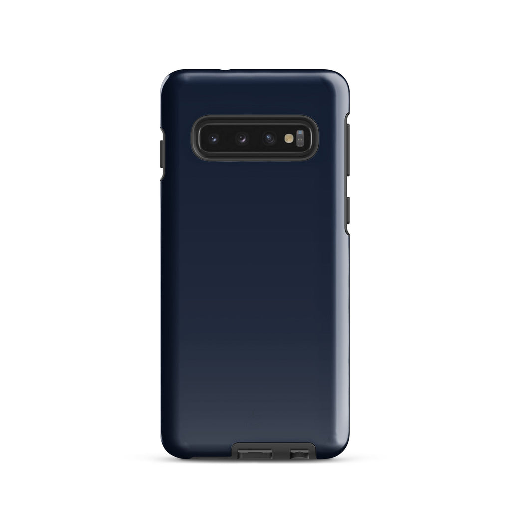 Blue dual layer shockproof Samsung phone case with impact resistant polycarbonate outer shell