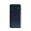 Blue dual layer shockproof Samsung phone case with impact resistant polycarbonate outer shell