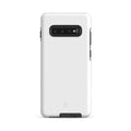 White dual layer Neanderthal Samsung phone case with impact resistant polycarbonate shell