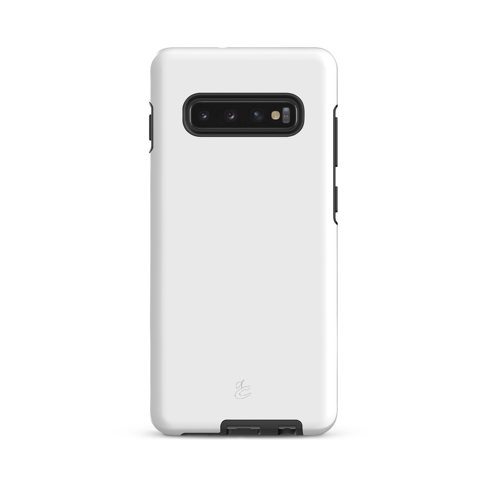 White dual layer Neanderthal Samsung phone case with impact resistant polycarbonate shell