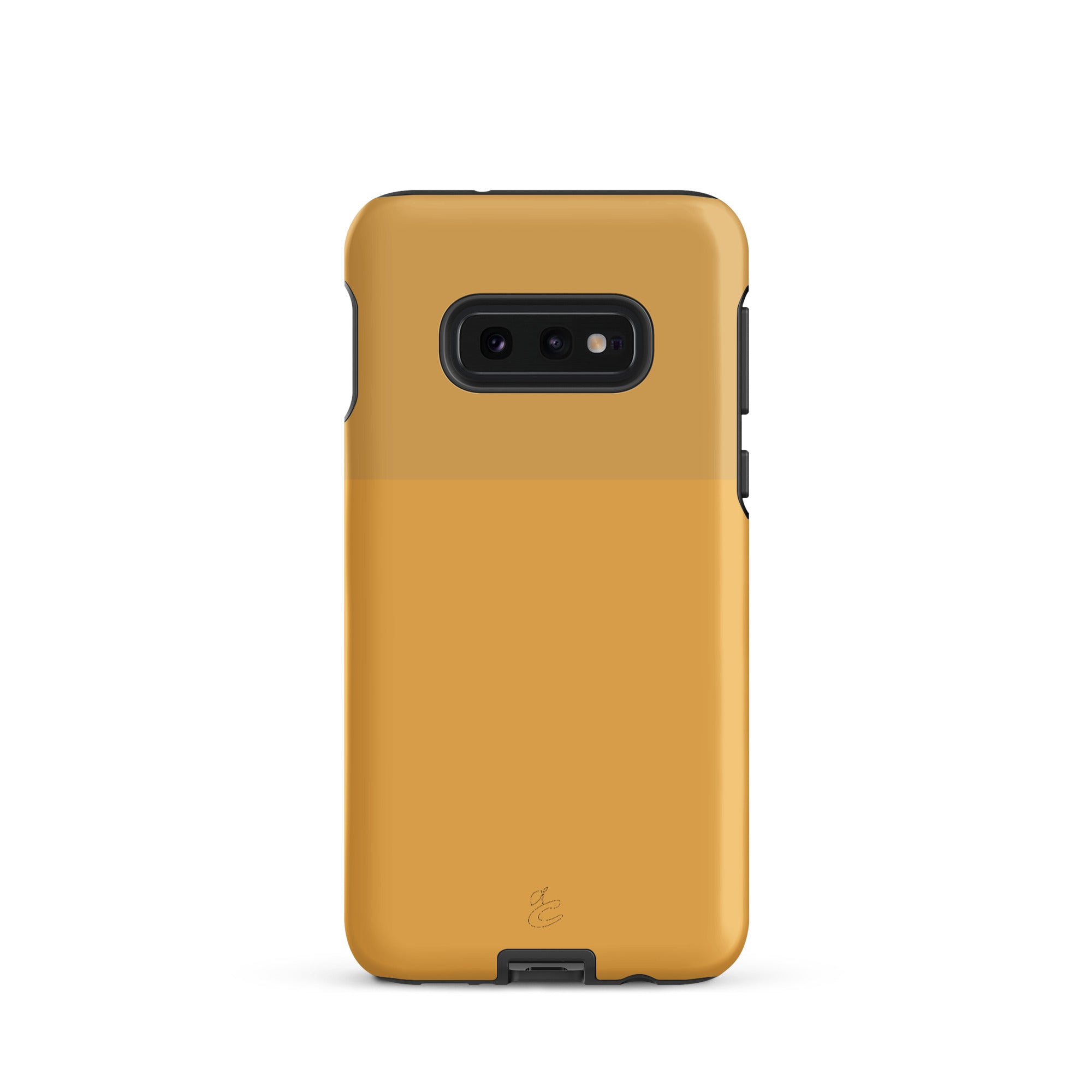Cherry Neanderthal Samsung case in two-tone Capitalist Gold with tough outer shell and impact-resistant lining — view 5
