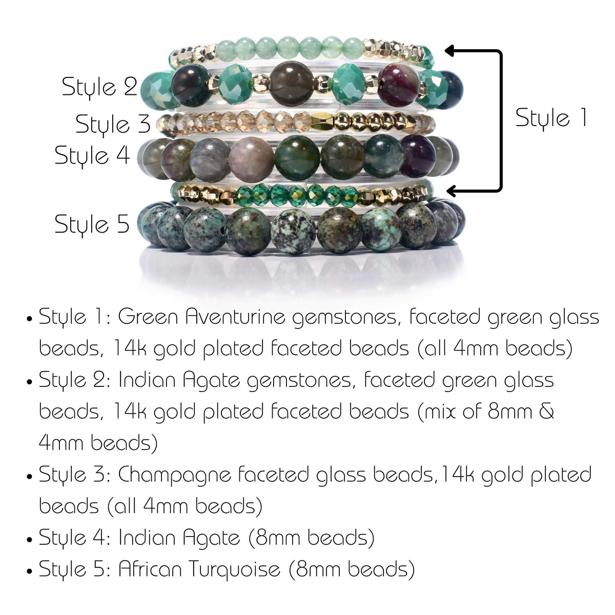 Triple Earth Crystals Peace, Love, Abundance Build-Your-Own Bracelet Set-2