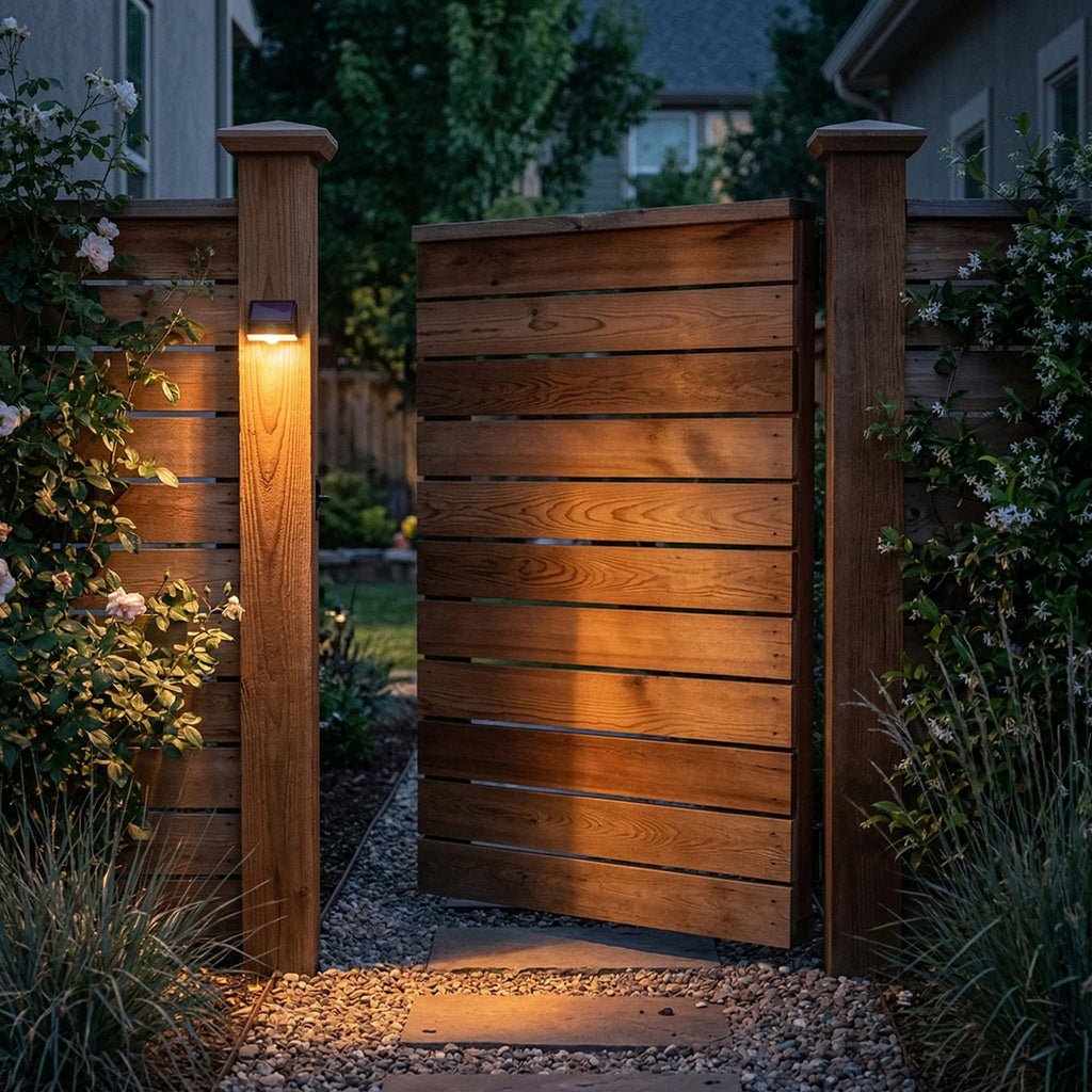 Cree-1000 outdoor solar security light with motion sensor and bright LED illumination in black composite housing — view 4
